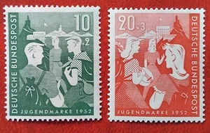 Briefmarken Deutschland 1952 Jugend Zweiter Bundesjugendplan Jugendherberge - Bild 1 von 2