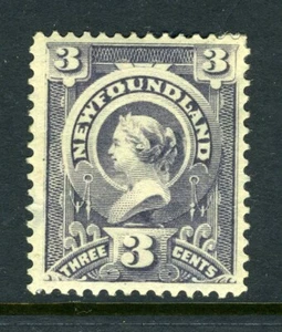 NEWFOUNDLAND Scott 60c - DG/HR - 3¢ Lilac Queen Victoria (.014) - Picture 1 of 2