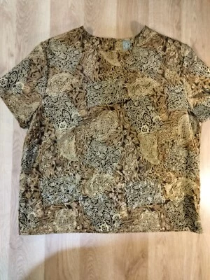 Blusa para mujer Point & Line dorada cachemira talla grande Foto 1 de 4