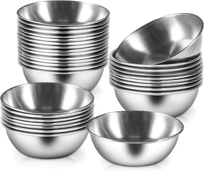 Platos de salsa de acero inoxidable 3,5 oz mini cuencos individuales redondos 3,2 pulgadas cantidad 20 C3 Foto 1 de 4