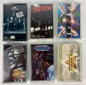 Vintage Hair Rock Metal (Cassette Lot x6) Skid Row Stryper Tesla - Picture 1 of 2