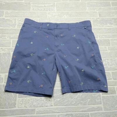 Foundry Shorts Size 42 Fly Fishing Flies Pattern Blue Chino Fly Tying Mens - Image 1 of 4