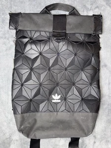 Adidas Rucksack Backpack Dh0100 Roll Top Geometric Pattern Black Men'S - Picture 1 of 17