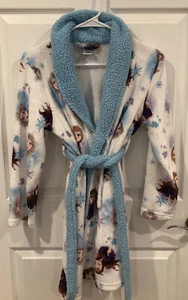 Disney’s Frozen Girls Sz L Bathrobe Elsa Anna Robe w  Waist Tie Multicolor Youth - Picture 1 of 12