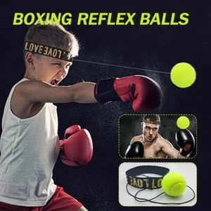 Boxing Punch Exercise Fight Ball W/ Head Bands For Reflex Boxing Speed M3Y6 - Picture 1 of 16
