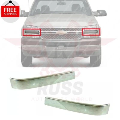 New Front Grille Molding Chrome Left & Right Fits 2003-2006 Chevy Silverado 1500 - Изображение 1 из 4
