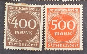 German Reich Empire Stamp 400 _ 500 mark 1923 Inflation Period Value in a circle - Picture 1 of 4