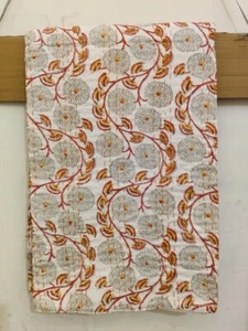Beautifull Hand block printed floral Vintage kantha Blanket Gudari Throw quilt - Picture 1 of 3