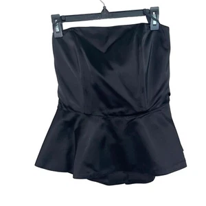 Haut bustier Mr Jax vintage femme taille 10 noir péplum couvert bouton dos mod - Photo 1/7