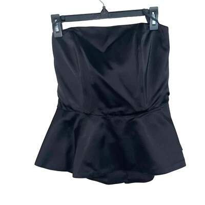 Mr. Jax бюстье верхний винтажный женщин размер 10 черный пеплум покрытый кнопка назад мод - Изображение 1 из 4