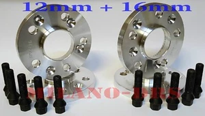 KIT 4 DISTANZIALI RUOTA 12+16mm MERCEDES CLASSE GL-GLS (X164-X166)+BULLONI BLACK - Imagen 1 de 1
