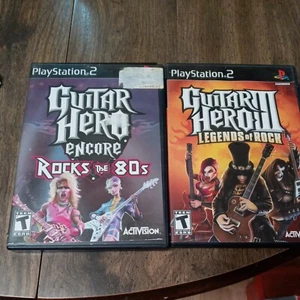 Playstation 2 PS2 Guitar Hero Bundle  3 Legends Of Rock Encore Rocks The 80s! - Picture 1 of 3