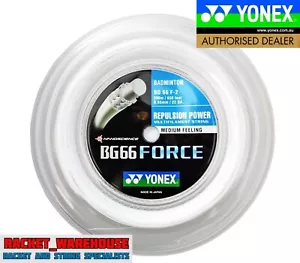 YONEX BG66 FORCE 200M COIL BADMINTON STRING WHITE COLOUR LEE CHONG WEI'S STRING - Bild 1 von 2