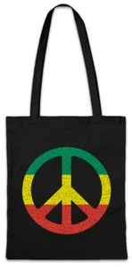Rastafari Peace Sign Stofftasche Einkaufstasche Rasta Jah Reggae Jamaika Afrika - Picture 1 of 1