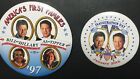 A106 Paire CLINTON/GORE Campagne Pinback INAUGURATION/1ère FAMILLES Bouton Neuf