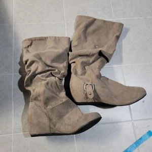 Botas Bongo Mujer Armitage 20311 Cuero Topo Media Pantorrilla Pull On Talla 7 M - Imagen 1 de 8