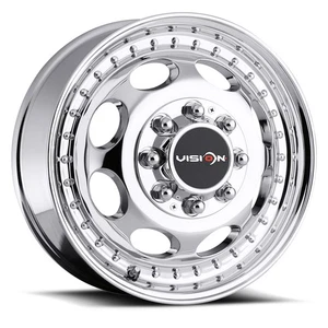 17x6.5 Vision 181 Hauler Chrome DUALLY FRONT Wheel 8x200 (121.35mm) - Picture 1 of 5