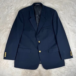 LL Bean Sport Mantel Herren 46R Navy Blau Goldknöpfe Einreiher Blazer Jacke - Bild 1 von 11