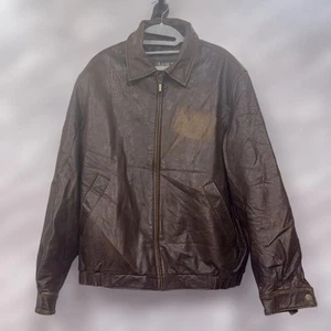 Arrow Vintage Leather Jacket Brown L Used with Signs of Wear - Picture 1 of 9