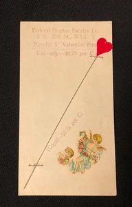 Prendedores de San Valentín de muestra de vendedor vintage telas de exhibición federales NY principios de 1900 - Imagen 1 de 3