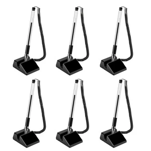 6pcs Secure Counter Pens with Adhesive Chains - Black Ink - Picture 1 of 5