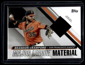 2024 TOPPS MAJOR LEAGUE MATERIALE MLM2-BC BRANDON CRAWFORD GIANTS - Foto 1 di 2