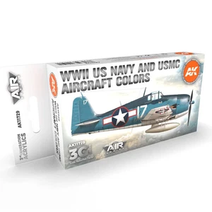 AK Interactive 3rd Gen Aircraft Paint Set - WWII US Navy & USMC Aircraft Colors - Picture 1 of 2