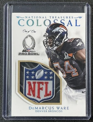 DEMARCUS WARE 2016 NATIONAL TREASURES #6 COLOSSAL PRO BOWL NFL SHIELD PATCH 1/1 - Image 1 of 2