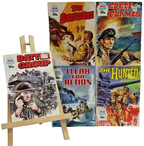 Vtg War Picture Library Comics Fleetway x5 No. 60-63 & 114 Army Military Stories - Picture 1 of 24