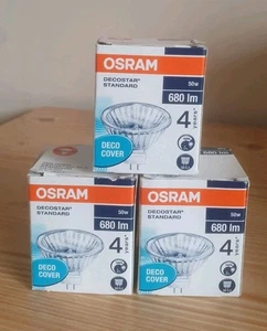 Nuevo 3 X OSRAM Decostar 51 S 50W GU5.3 Bombilla - Halógena 12w 44870 Wfl 680 Im - Imagen 1 de 8