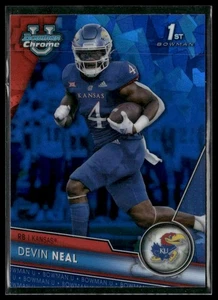 Devin Neal 2023 Bowman University Chrome Sapphire Edition #58 Kansas Jayhawks - Picture 1 of 2
