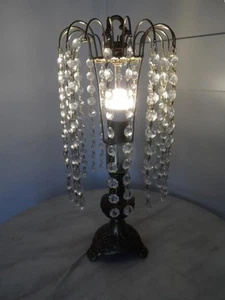 Vintage French Style Brass Gold Metal Waterfall chandelier Crystal style Lamp - Picture 1 of 7