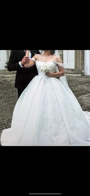 Brautkleid Hochzeitskleid Prinzessin Glitzer Corsage Gr. 38/40 Silber disney - Bild 1 von 2