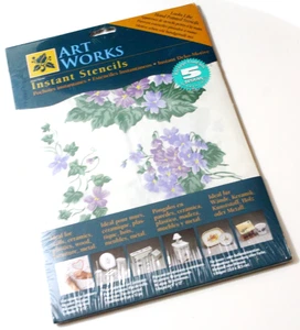 Art Works Sofortschablonen lila Blumen abziehen und platzieren 5 Designs einfach zu machen - Bild 1 von 8