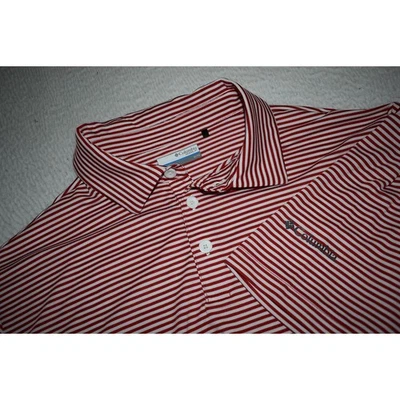 Camisa polo de golf Columbia Performance para hombre talla XL rosa a rayas poliéster  Foto 1 de 4