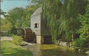 Historische Schrotmühle Sandwich Cape Cod MA. Chrom Postkarte - Bild 1 von 2