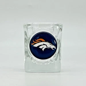 NFL Denver Broncos 2 Oz Square Shot Glass with Team Logo /Man Cave /Sports Bar - Picture 1 of 13