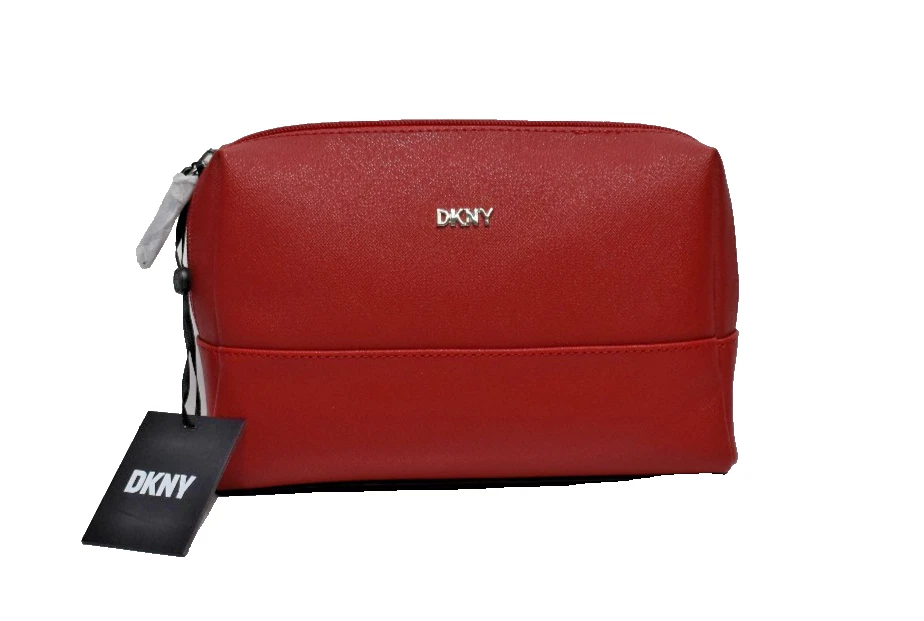 DKNY большой квадратный косметический макияж сумка красный новый! Новый с Ярлыками - Изображение 1 из 4