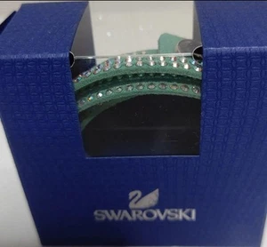 SWAROVSKI Leather Rhinestone Bracelet Choker Accessories for Women Green D100 - Picture 1 of 5