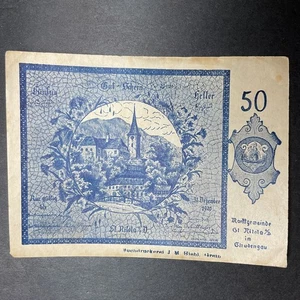 AUSTRIA 1920 NOTGELD Sankt Nikola Donau 50 Heller Emergency Money Banknote - Picture 1 of 2