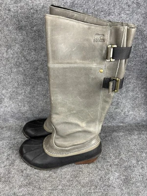 Sorel Slimpack Riding Tall Boots Womens 8 Waterproof Buckle Knee High NL207-052 - Image 1 of 4
