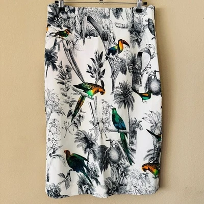 Catherine Malandrino Bird Tropical Print Pencil Skirt Size 6 - Image 1 of 4