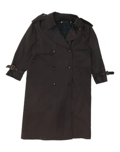 BHS Womens Trench Coat UK 12 Medium Black Polyester MM01 - Picture 1 of 3