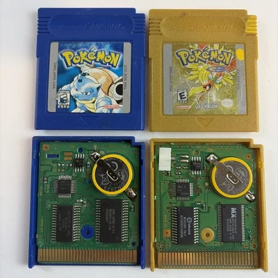 Pokemon Blue & Gold Version Nintendo Game Boy Authentic Bundle New Battery Saves - Image 1 of 4