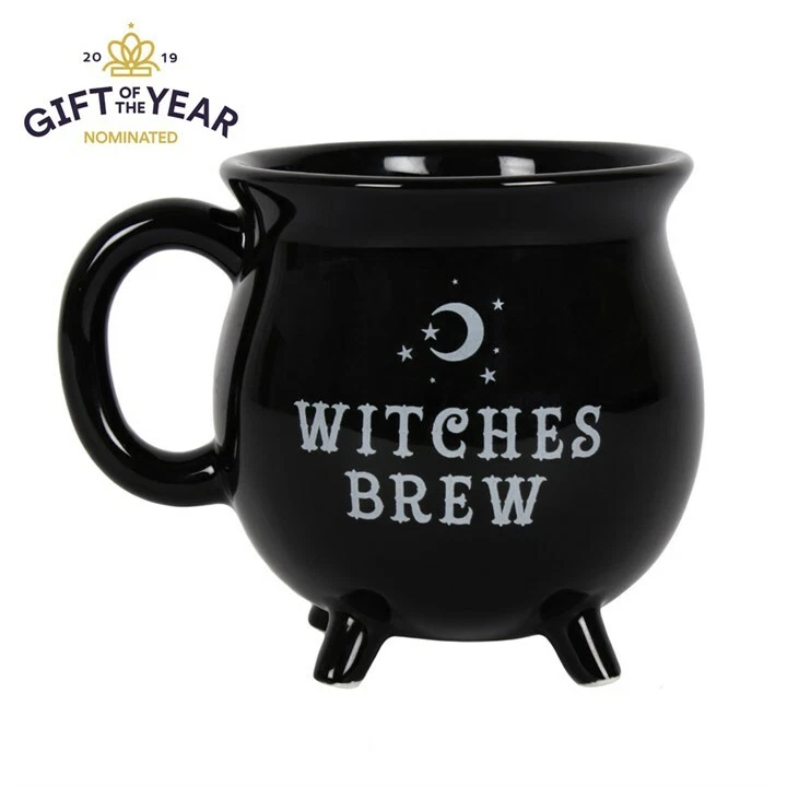 HOME WITCHES BREW CAULDRON MUG BLACK 10cm TEA COFFEE CUP SOUP HALLOWEEN FI_51227