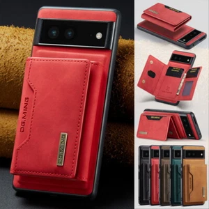 Removable Luxury Leather Card Slot Case Cover For Google Pixel 5A 6A 6 7 8 Pro - Picture 1 of 17
