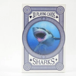 New Shark 3D Mostion Playing Cards Deck Sealed Blue Artgame - Picture 1 of 5