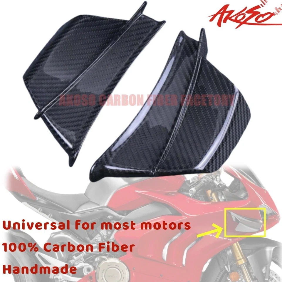 Defletor aerodinâmico universal de fibra de carbono real para BMW S1000RR 09-23 Winglets - Imagem 1 de 4