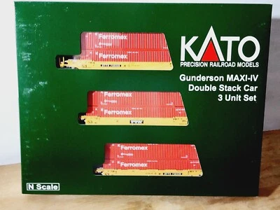 KATO 106-6188 TTX RR Gunderson MAXI-IV 3-Unit Well Car w/ 6 - 53' Containers N - Image 1 of 3