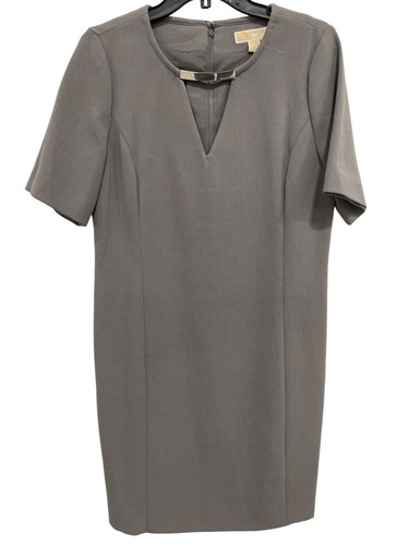 MICHAEL Michael Kors abito tubino manica corta donna 10 canna di fucile abbigliamento da lavoro NUOVO